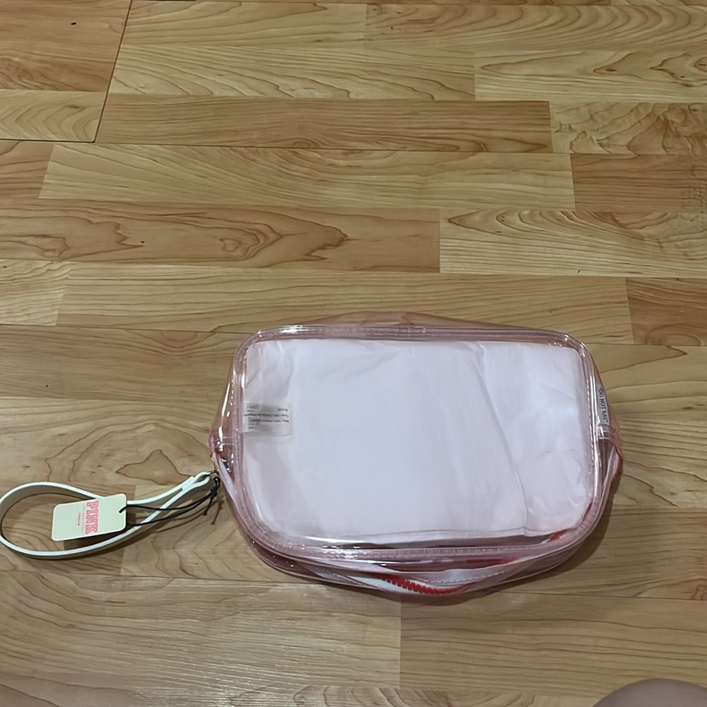 ‼️NWT‼️Victorias Secret PINK Pink Logo Clear Cosmetic Bag - Picture 6 of 6